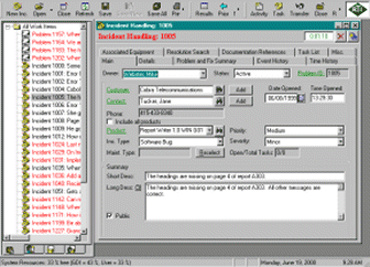 One screen shot from Customer Relationship Management product